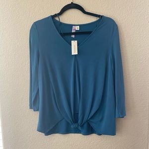 Blue mid length shirt